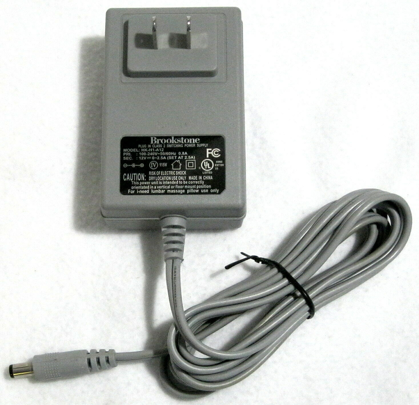 NEW 12V 0-2.5A Brookstone HK-H1-A12 Power Supply AC DC Adapter